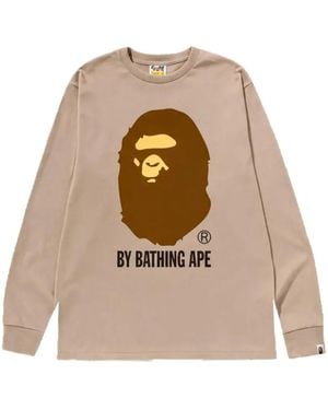 A Bathing Ape T-Shirt Ape Head - Natural