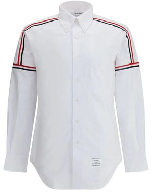 Thom Browne Stripe-Detail Long-Sleeve Shirt - White
