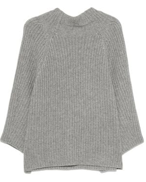 EMERSON RENALDI Ribbed-Knit Raglan-Sleeve Sweater - Gray