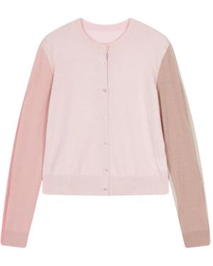 JNBY Cardigan Colour Block En Laine - Rose