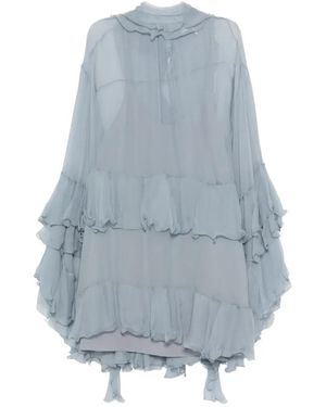 Chloé ラッフル ミニドレス - ブルー