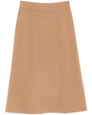 Lisa Yang Ruthie Seam-Detail Midi Skirt - Natural