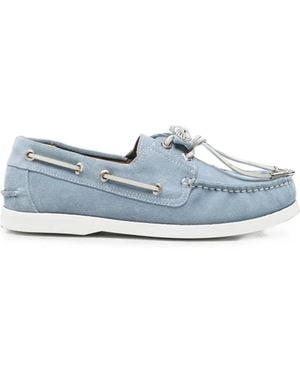 Toga Suede-Finish Boat Shoes - Blue