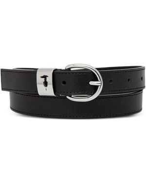 Trussardi Cinturón De Piel Con Hebilla - Negro