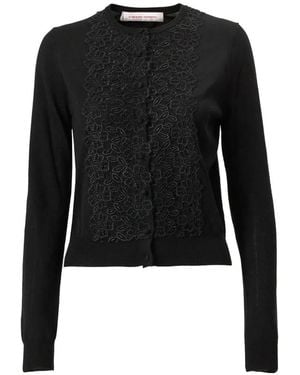 Carolina Herrera Cardigan Mit Spitzeneinsätzen - Schwarz