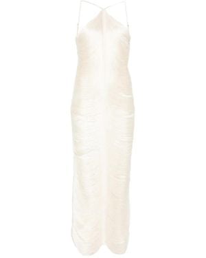 Bless Vestido Jade Con Flecos - Blanco