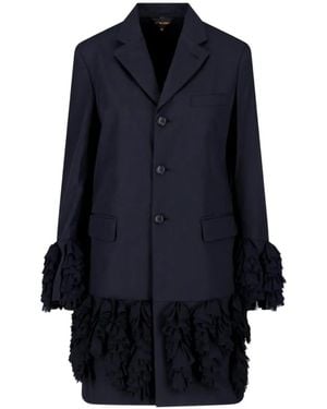 Comme des Garçons Blazer Monopetto Con Ruches - Blu