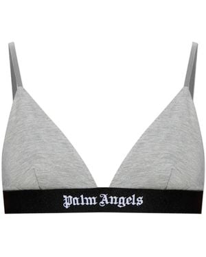 Palm Angels Logo-Underband Triangle Bra - Grey