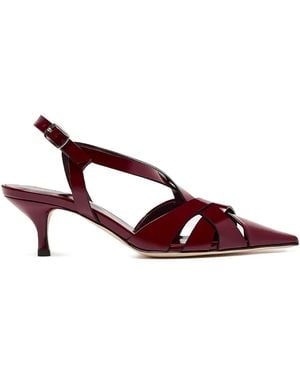 SCAROSSO Spitze Slingback-Pumps - Braun