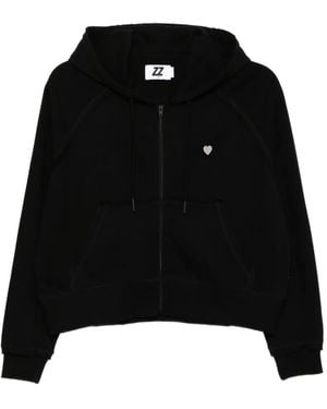 Izzue Distressed Cotton Hoodie - Black