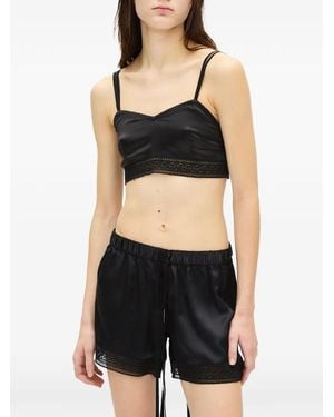 Ann Demeulemeester Xaja Lace-Trim Bralette - Black