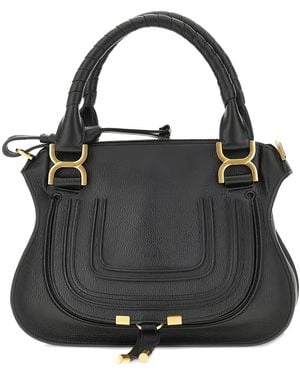 Chloé Marcie Leather Tote Bag - Black