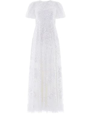 Needle & Thread Anais Sequin-Embellished Gown - White