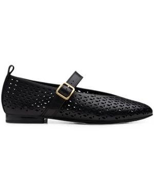 Clarks Fawna Jane Laser-Cut Ballet Flats - Black