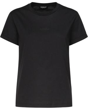 Dondup Logo-Embroidered Crew-Neck T-Shirt - Black