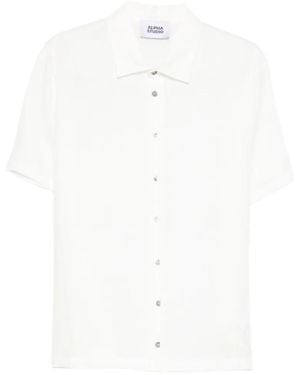 Alpha Studio Buttoned Short-Sleeve Shirt - White