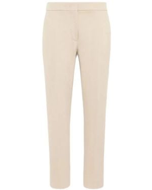 Max Mara Pressed-Crease Cropped Trousers - Natural