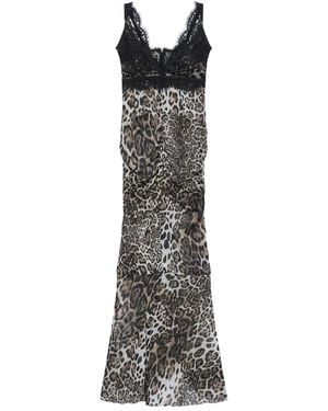 Gcds Lace Leopard Dress - Brown