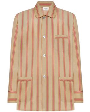 Saint Laurent Striped Pyjama Top - Natur