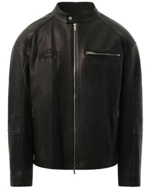 Represent Belstaff Cafe Racer Embroidered Biker Jacket - Black