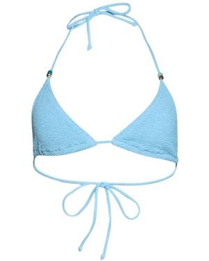 Bondeye Beaded Ingrid Triangle Bikini Top - Blue