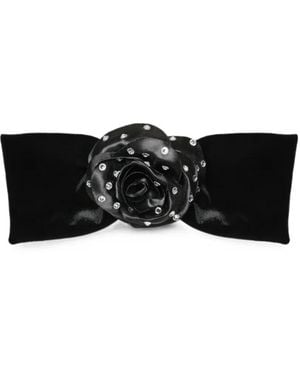 ANOUKI Barrette À Ornements En Cristal Et Détail Floral - Black