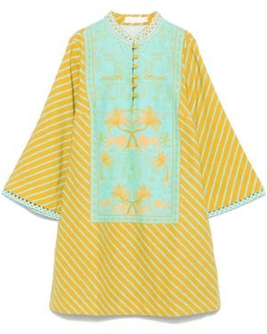 VERANDAH Diagonal-Stripe Mini Dress - Yellow