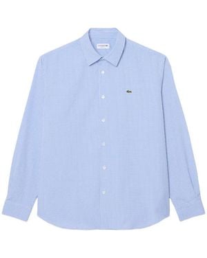 Lacoste Regular-Fit Pinpoint Gingham Shirt - Blue