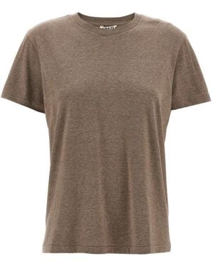 AURALEE Camiseta con cuello redondo - Gris