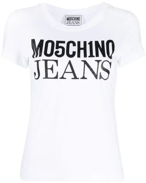 Moschino Logo-Print Cotton T-Shirt - White