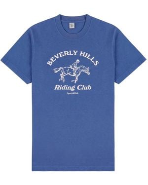 Sporty & Rich Bh Riding Club Graphic-Print T-Shirt - Blue