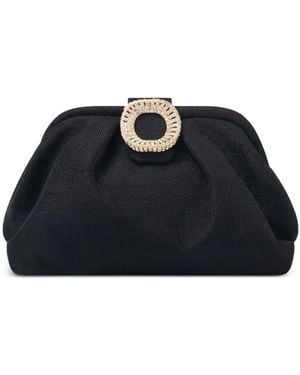 Twentyfourhaitch Bakios Jewelled-Buckle Clutch Bag - Black