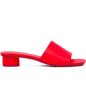 MM6 by Maison Margiela Embossed Block-Heel Sandals - Red