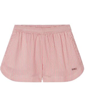 Stella McCartney Striped Silk Shorts - Pink