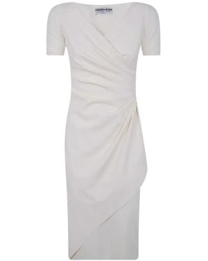 La Petite Robe Di Chiara Boni Ruched Wrap-Design Midi Dress - White