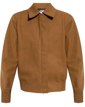 Stella McCartney Collared Ribbed-Trim Jacket - Brown