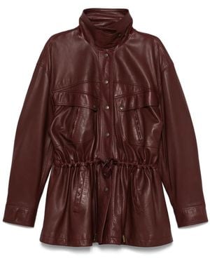 Chloé Leather Safari Jacket - Brown