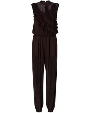 Pinko Ruffled Pleated Jumpsuit - Brown