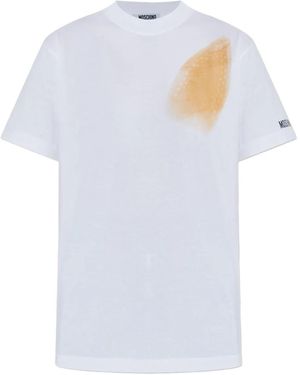 Moschino Stain-Effect Cotton T-Shirt - White