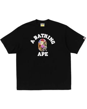 A Bathing Ape Graphic-Printed T-Shirt - Black