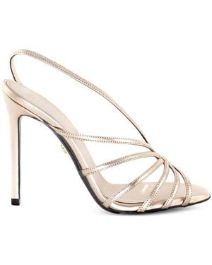 ALEVI 120Mm Leather Slingback Sandals - White