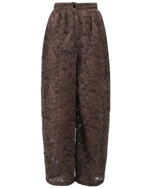 ROWEN ROSE Pantalones De Encaje - Marrón