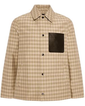 Yves Salomon Checked Overshirt - Natural