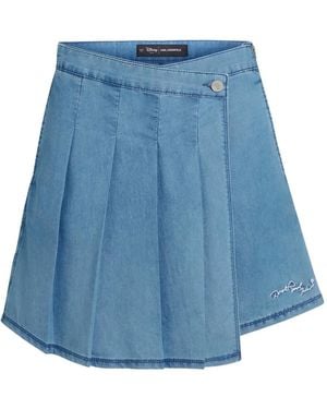Karl Lagerfeld X Disney Pleated Denim Skort - Blue