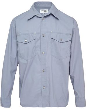 MM6 by Maison Margiela Western-Style Panelled Shirt - Blue