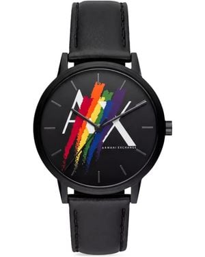 ARMANI EXCHANGE Montre Cayde Mm À Logo Imprimé - Black
