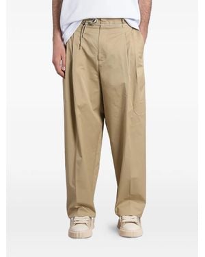 State of Order Pleated Drawstring Trousers - Natural