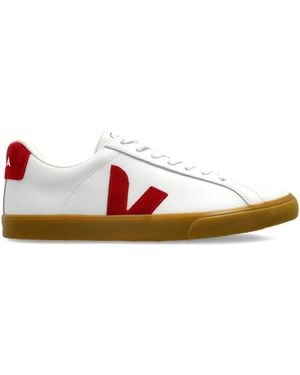 Veja Leather V-logo Trainers - White