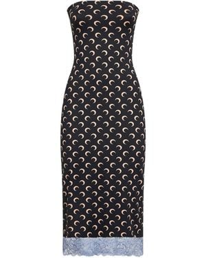 Marine Serre Vestido midi con estampado Moon - Negro