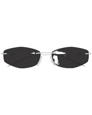 Balenciaga Nano Rimless Geometric-Frame Sunglasses - White